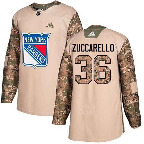 Adidas Rangers #36 Mats Zuccarello Camo Authentic Veterans Day Stitched NHL Jersey - Click Image to Close